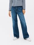 John Lewis ANYDAY Plain Wide Leg Jeans, Mid Wash Blue