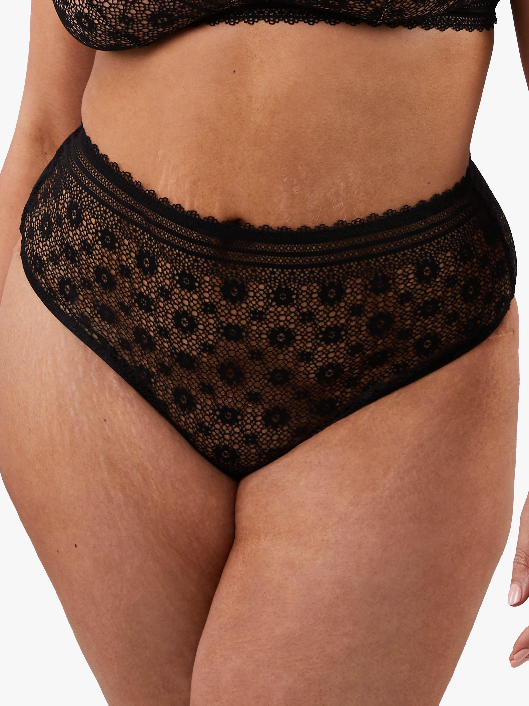 Playful Promises Maia High Waist Lace Thong, Black