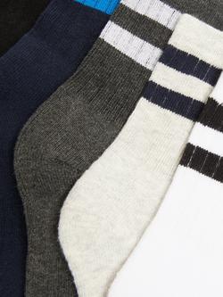 John Lewis Kids' Sport Striped Tube Socks, Pack of 5, Blue/Multi - view 2, Blue/Multi