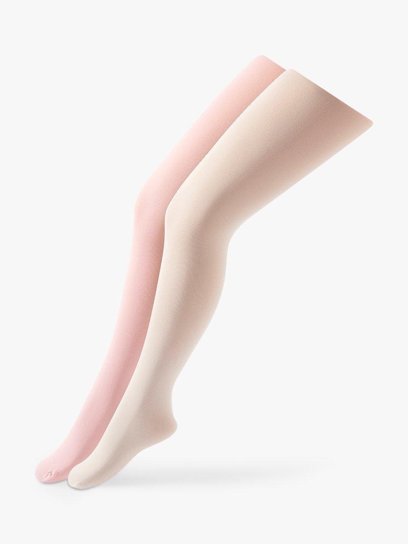 Product image 1 of 3, which shows Monsoon Kids' Nylon Tights, Pack of 2, Multi, 7-8 years