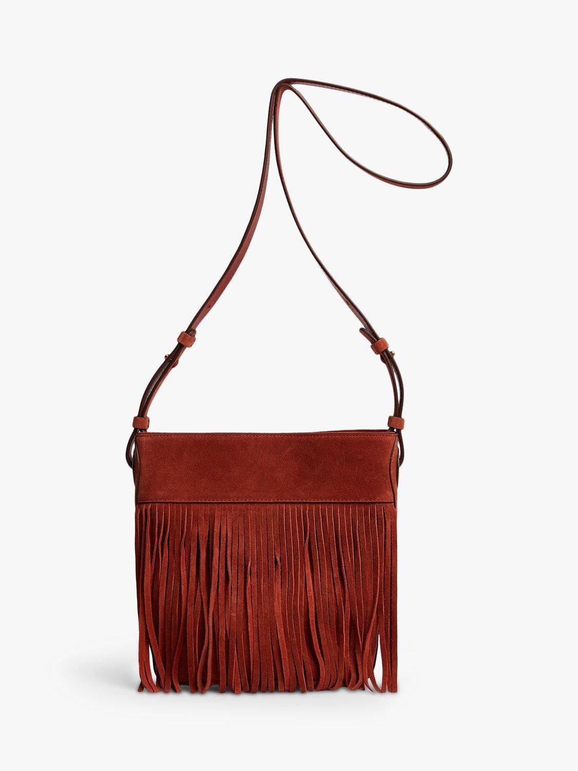 Gerard Darel Cleo Suede Cross Body Bag, Brown, One Size