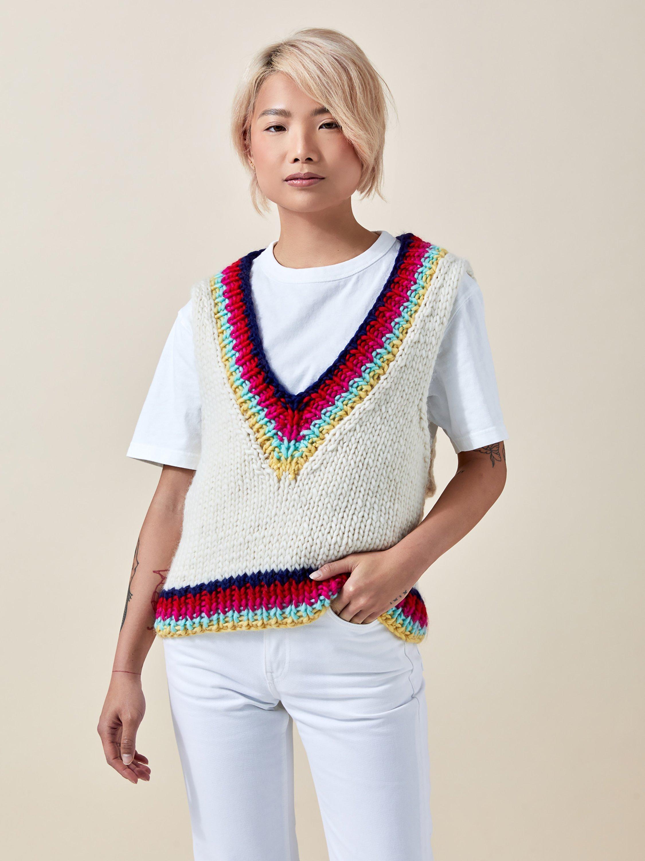 Made With Love By Tom Daley Rainbow Admire Vest Knitting Kit