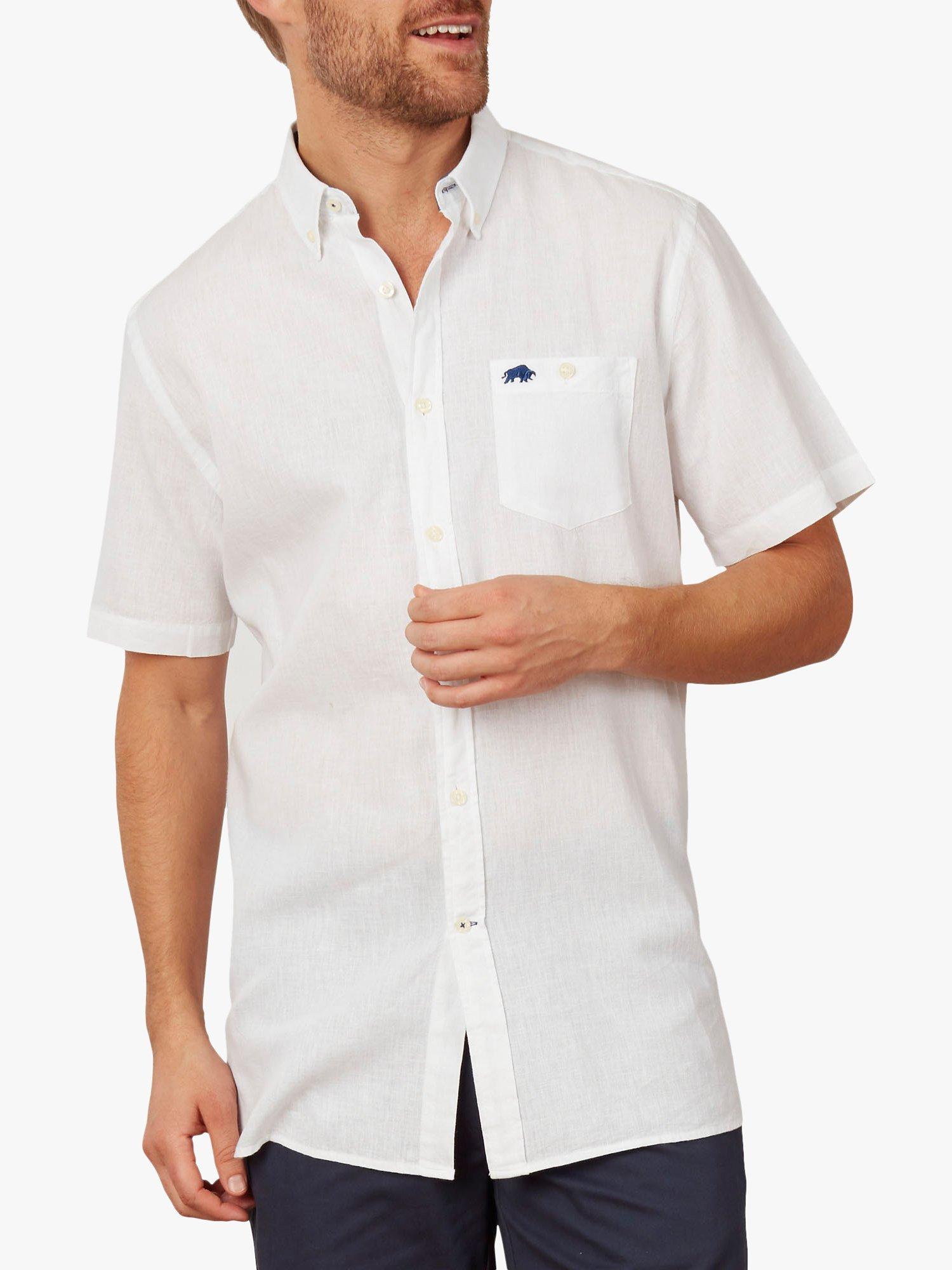 Raging Bull Linen Cotton Blend Shirt, White