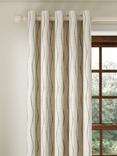 John Lewis Picot Stripe Embroidery Pair Lined Eyelet Curtains