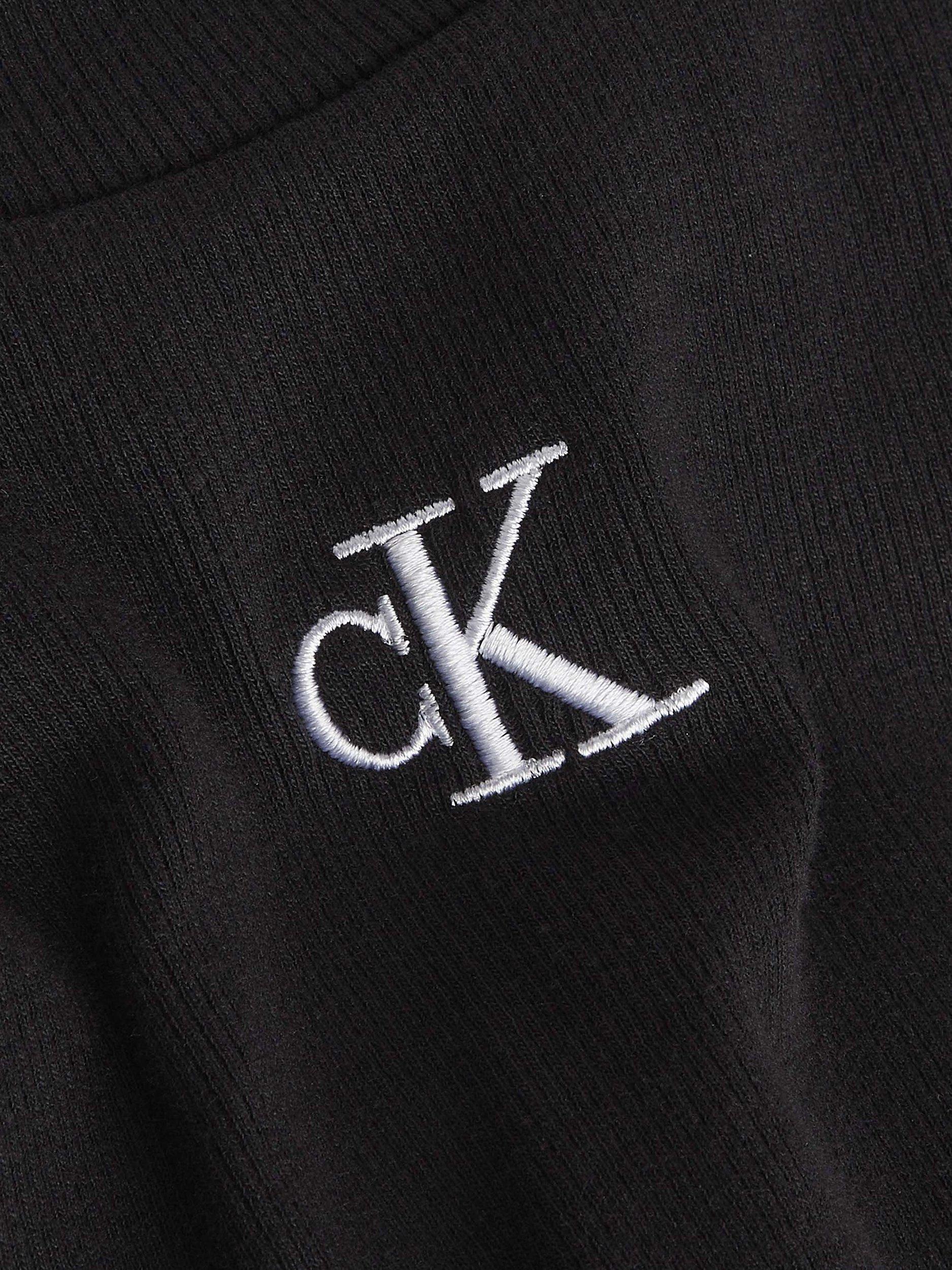 Product image 3 of 3, which shows Calvin Klein Slim Cropped Ribbed T-Shirt, Black, XL