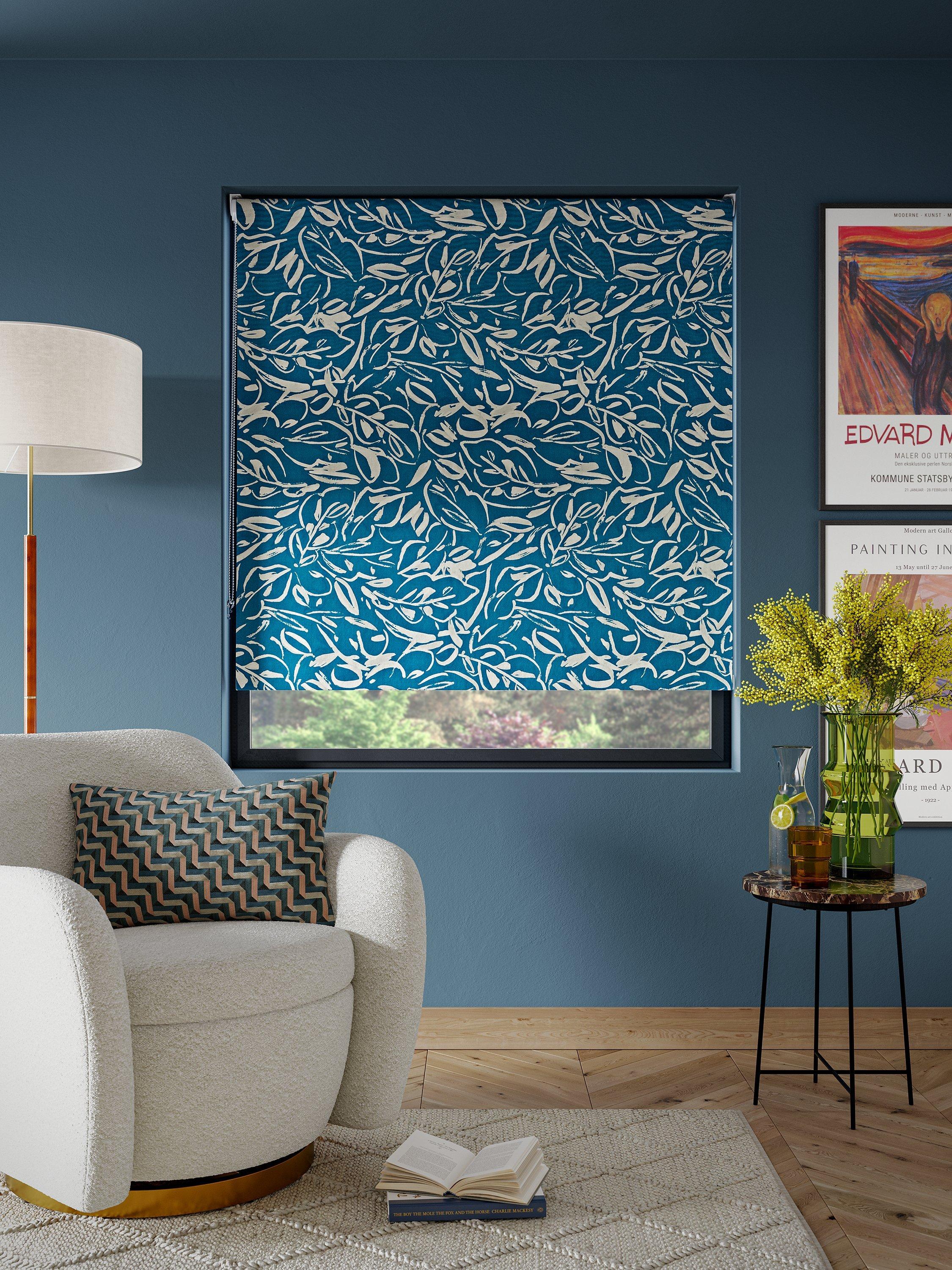 John Lewis Painted Leaves Blackout/Thermal Roller Blind