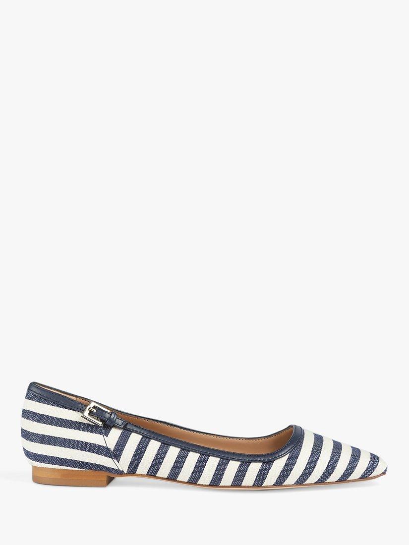 L.K.Bennett Andrea Stripe Flats, Navy/Cream