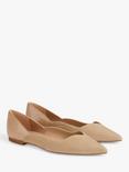 L.K.Bennett Iris Leather Pointed Toe Flats, Beige