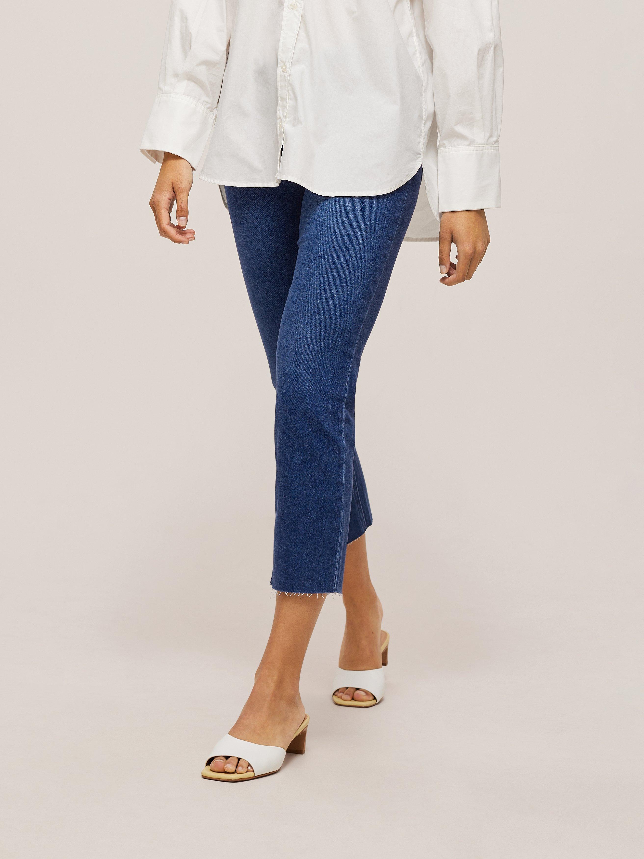 PAIGE Amber Crop Raw Hem Jeans, Notre Dame
