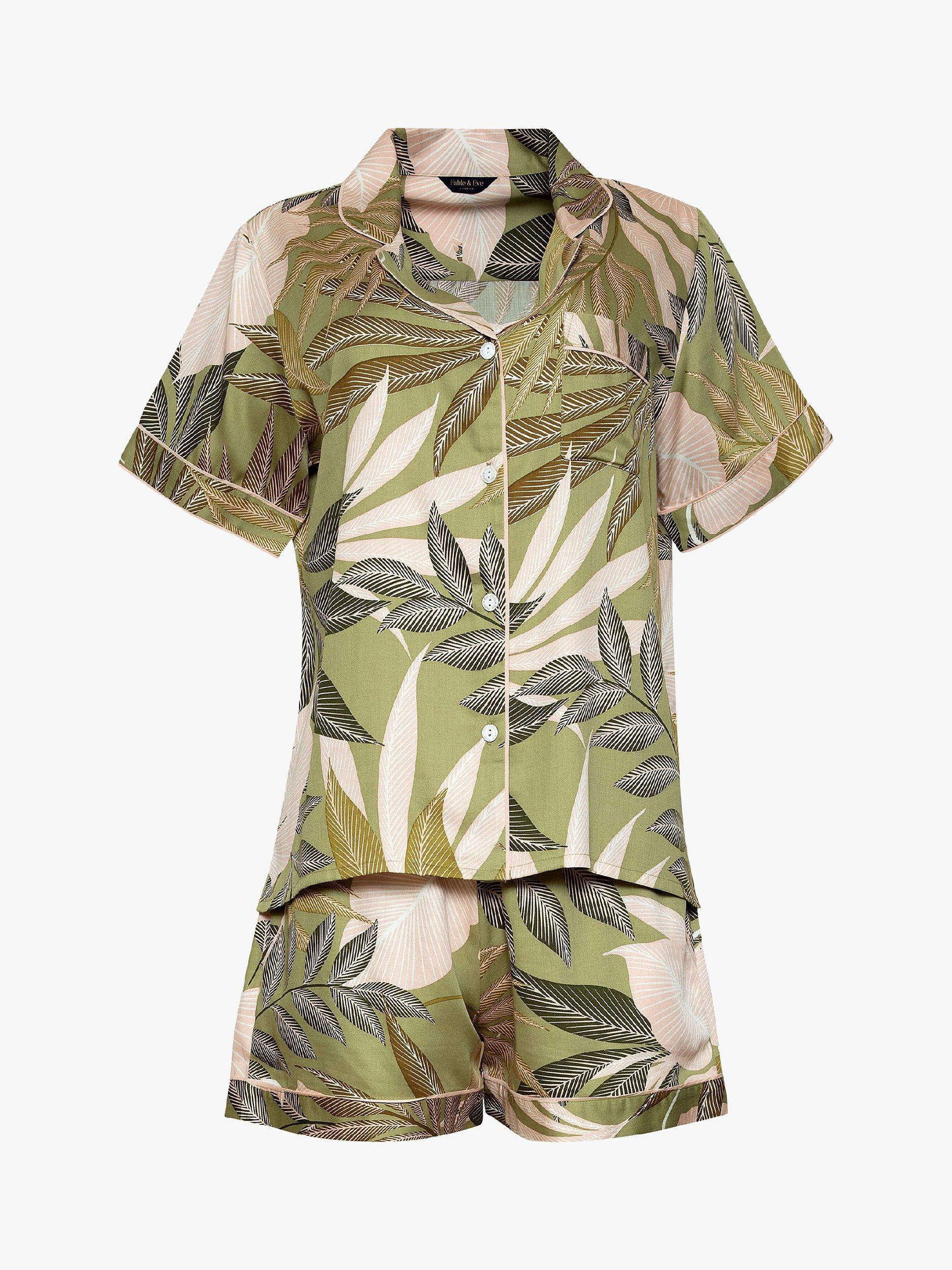 Product image 3 of 3, which shows Fable & Eve Richmond Leaf Shortie Pyjama Set, Multi, 8