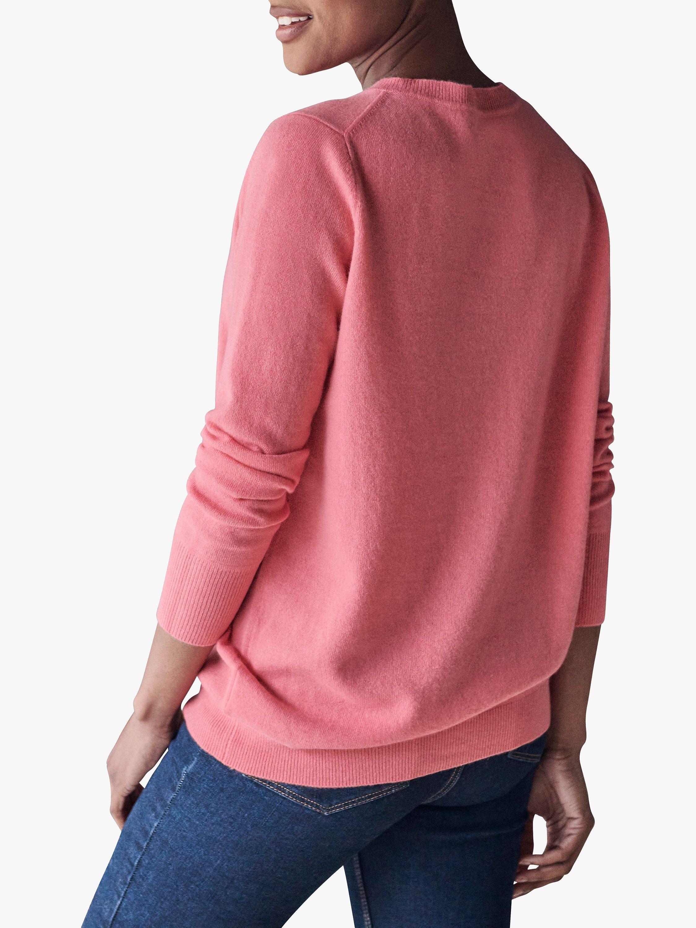 Product image 2 of 3, which shows Pure Collection Boyfriend Cashmere Jumper, Azalea, 8