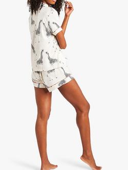 Chelsea Peers Giraffe Print Organic Cotton Pyjama Set - view 2, Cream