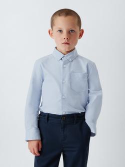 John Lewis Heirloom Collection Kids' Plain Oxford Shirt, Blue, Blue