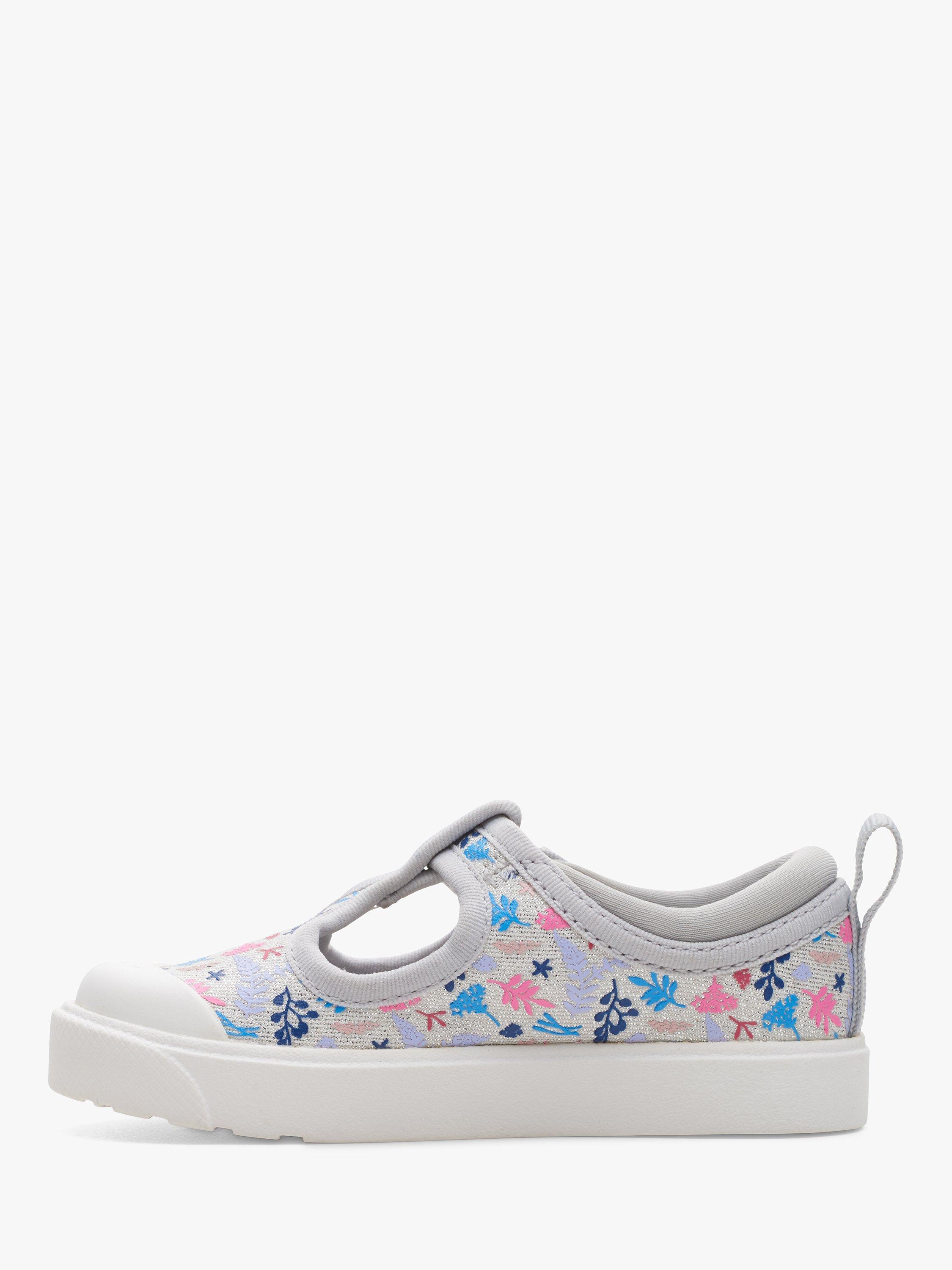 Product image 5 of 7, which shows Clarks Kids' City Dance T-Bar Shoes, Silver, 4F Jnr