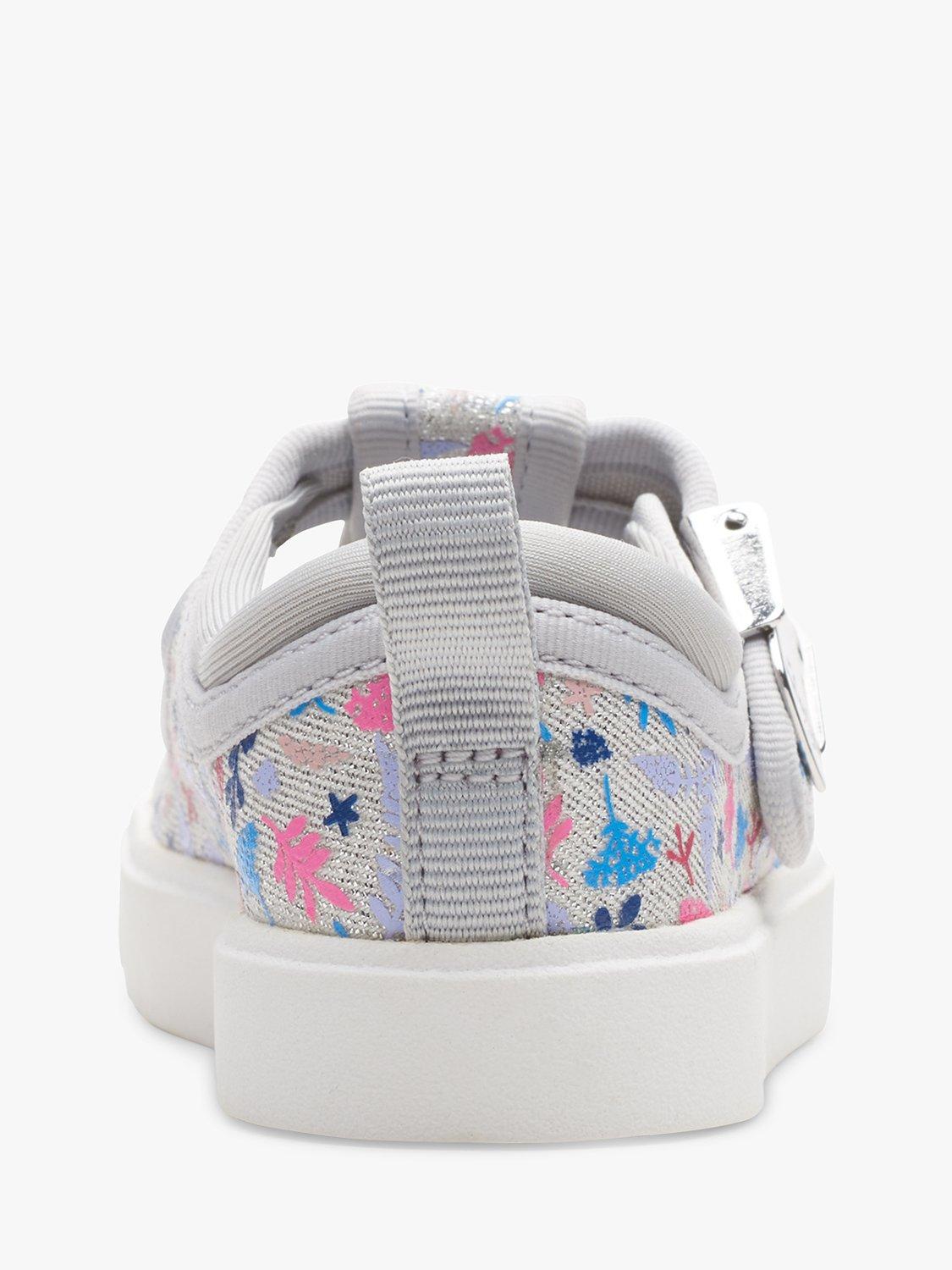 Product image 6 of 7, which shows Clarks Kids' City Dance T-Bar Shoes, Silver, 4F Jnr
