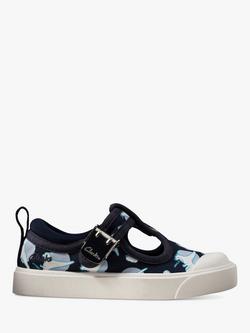 Clarks Kids' City Dance T-Bar Shoes, Navy Interest