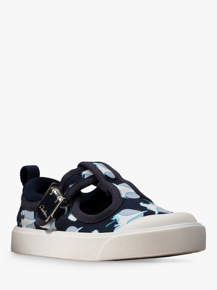 Clarks Kids' City Dance T-Bar Shoes - view 2, Navy Interest