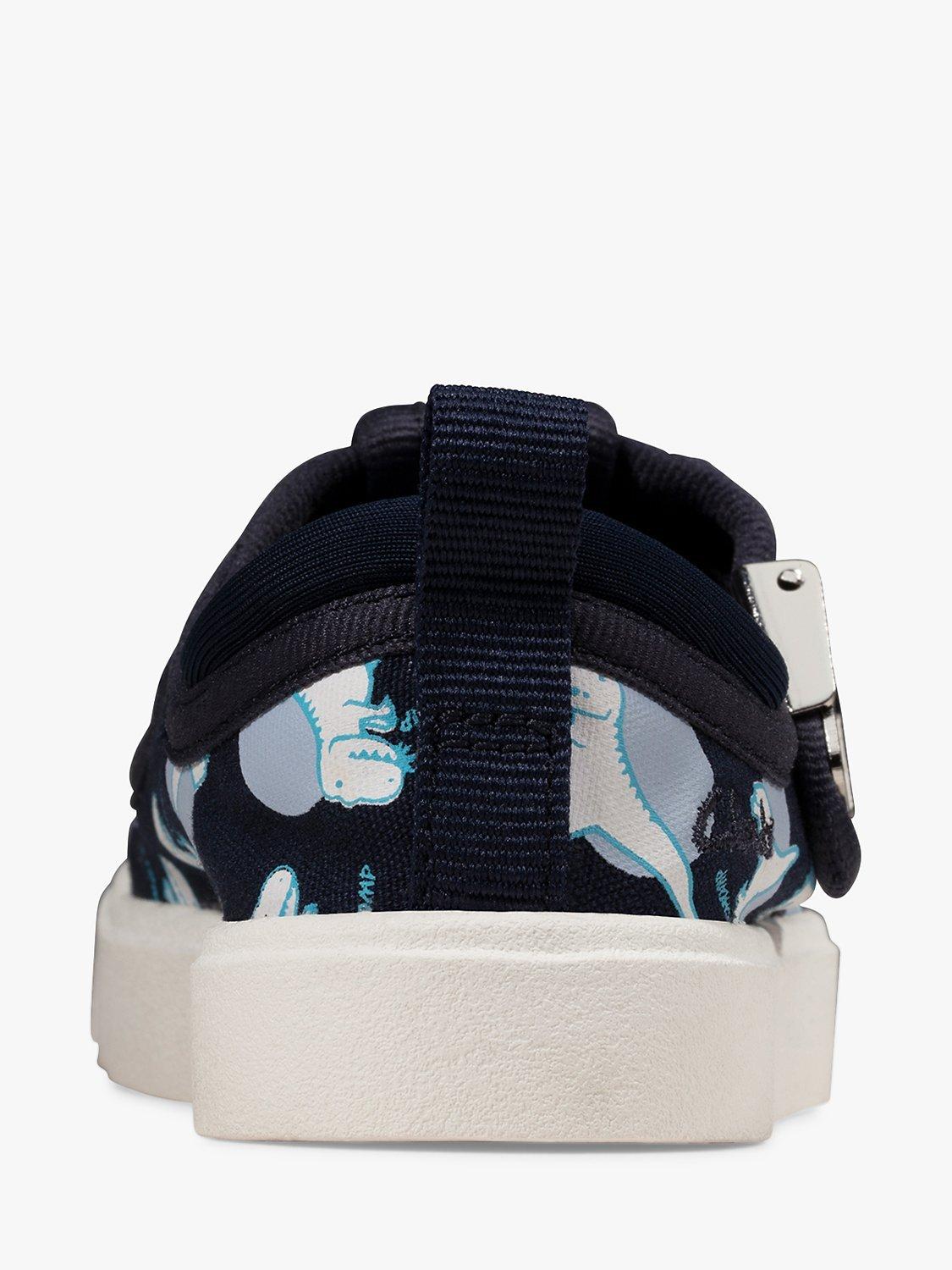 Product image 5 of 7, which shows Clarks Kids' City Dance T-Bar Shoes, Navy Interest, 5G Jnr