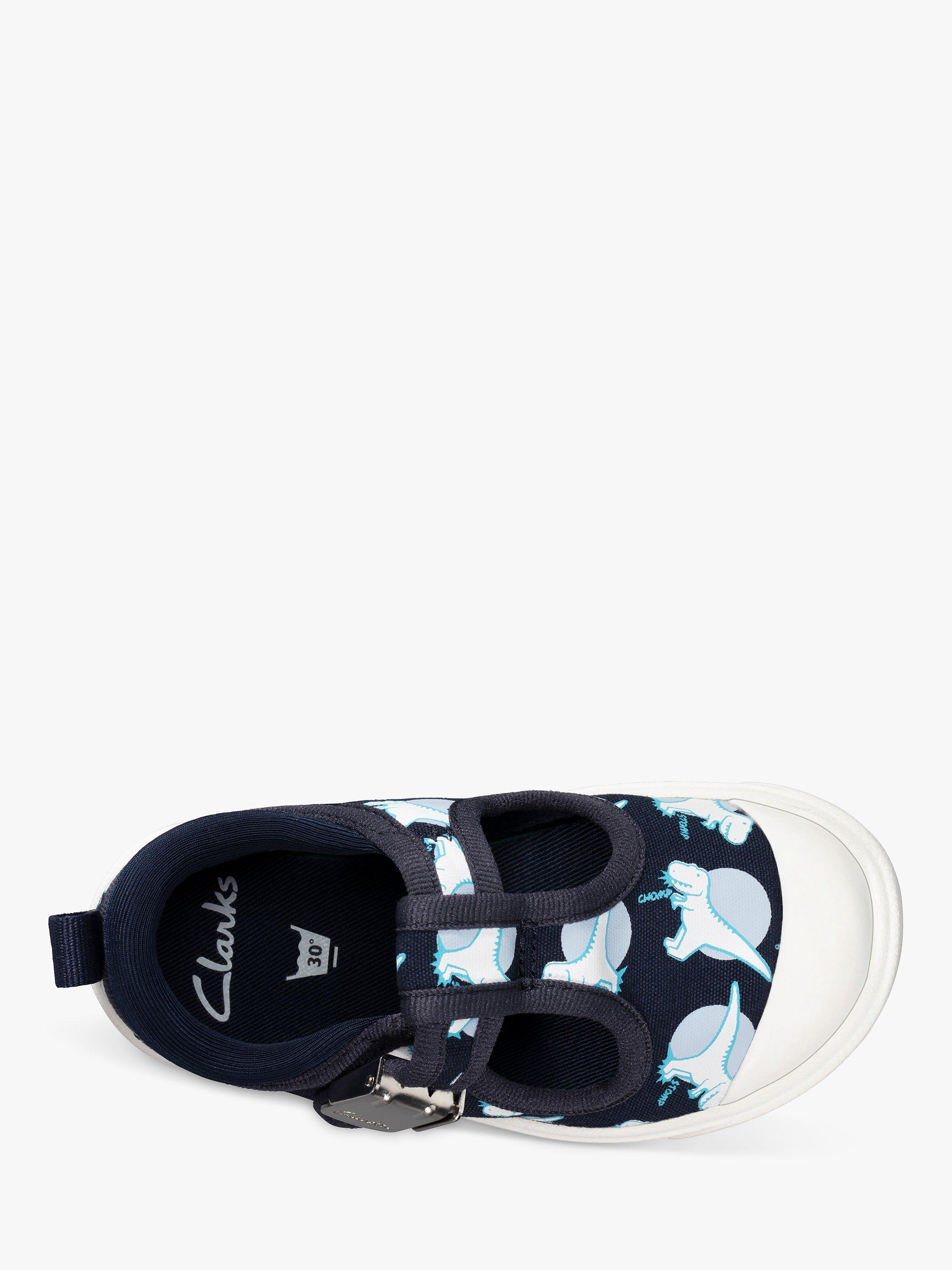 Product image 6 of 7, which shows Clarks Kids' City Dance T-Bar Shoes, Navy Interest, 5G Jnr