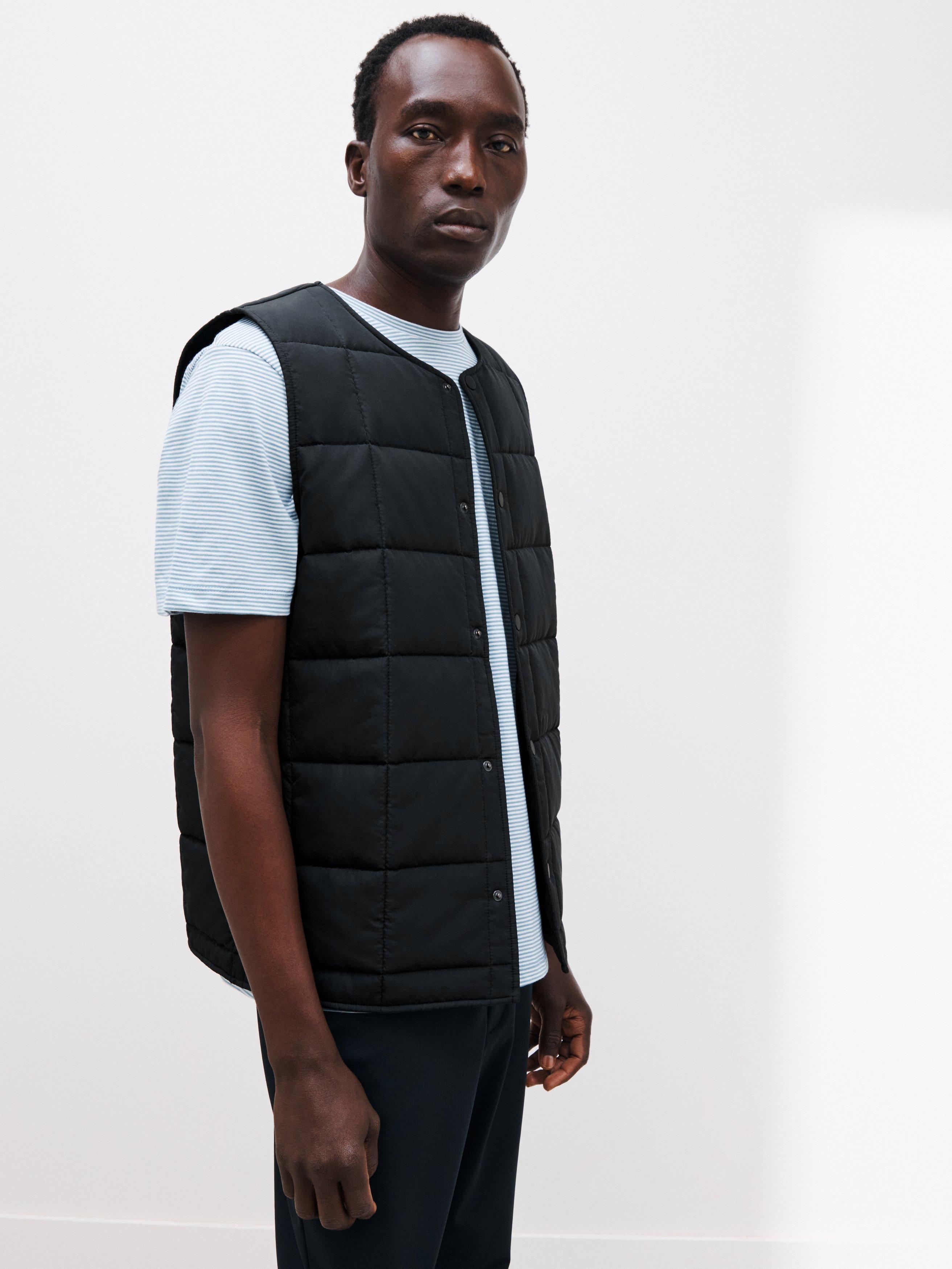 Kin Recycled Polyester Padded Gilet, Black, XXL