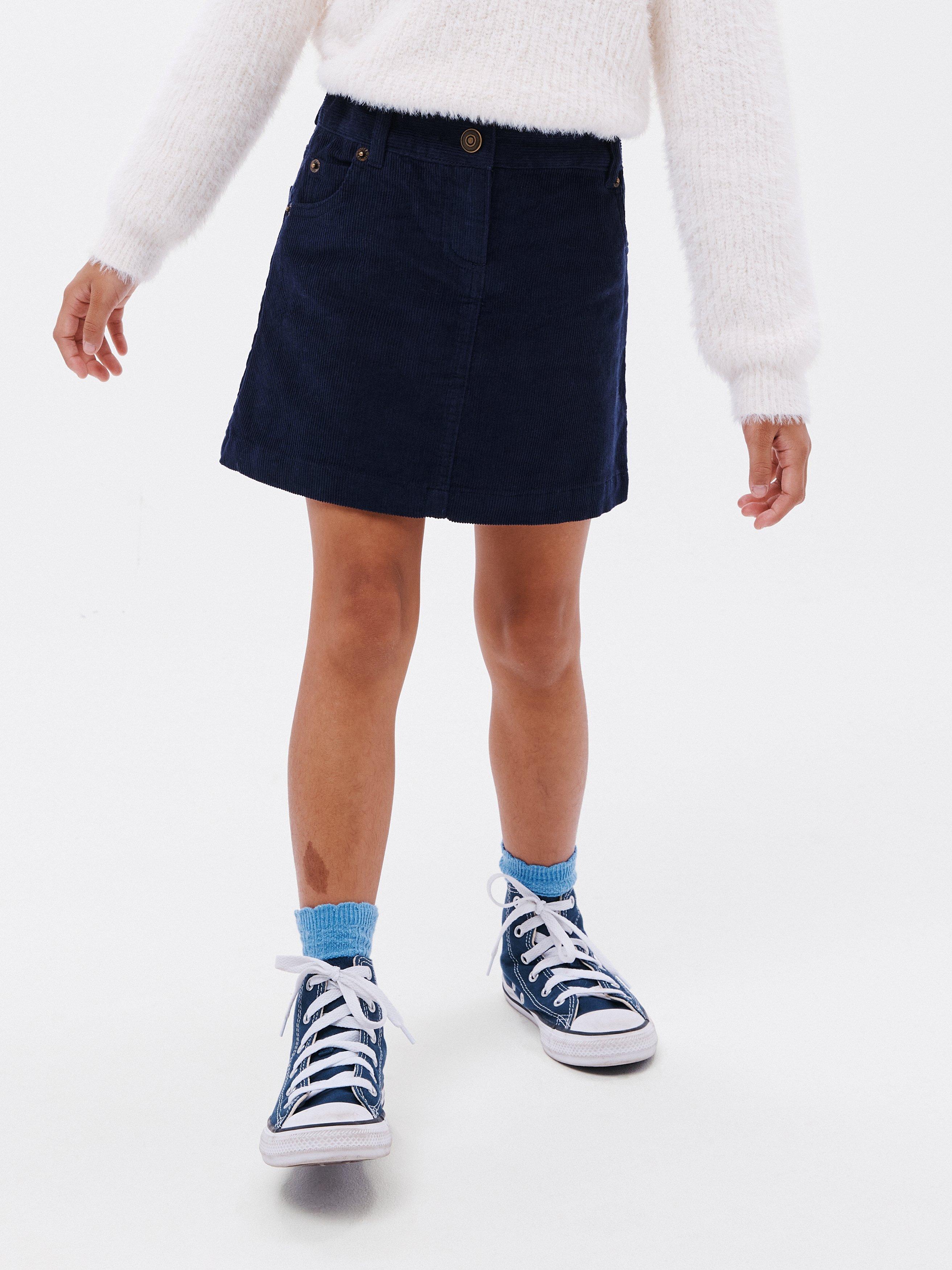 John Lewis Kids' Plain Corduroy Skirt, Navy