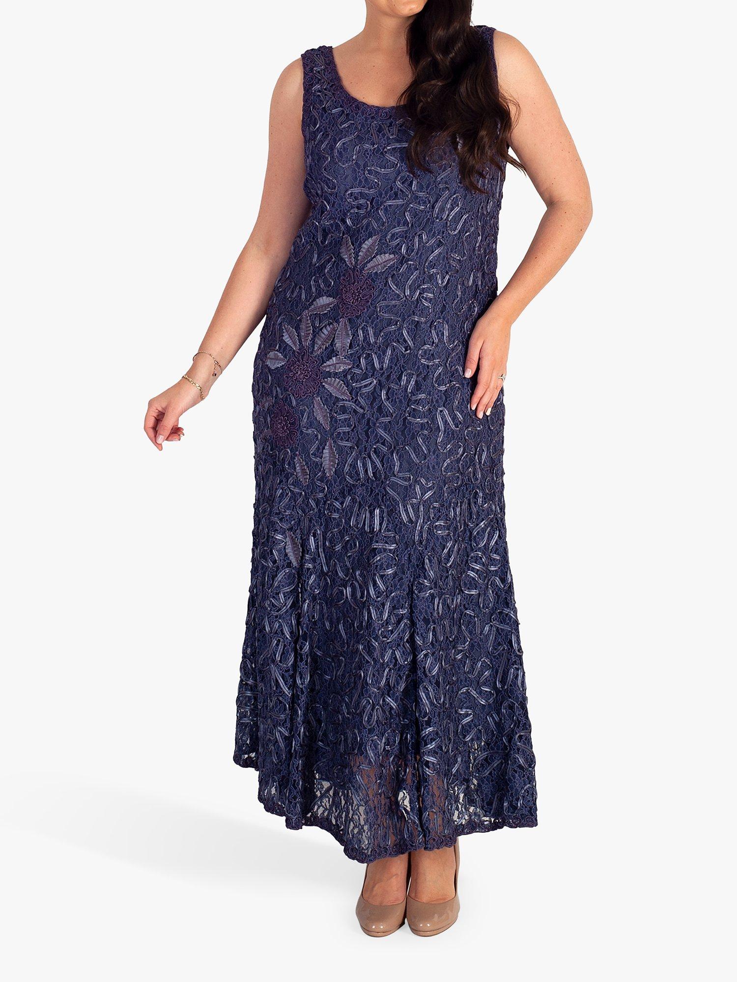 chesca Cornelli Floral Lace Maxi Dress, Hyacinth, 12