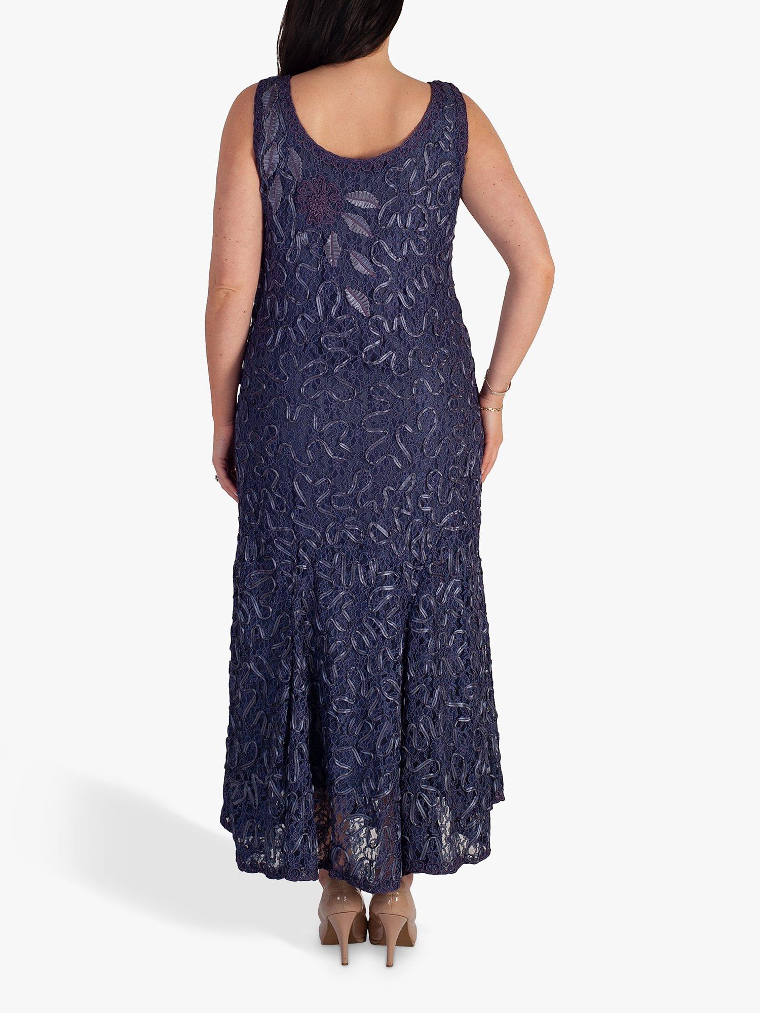 chesca Cornelli Floral Lace Maxi Dress, Hyacinth, 12