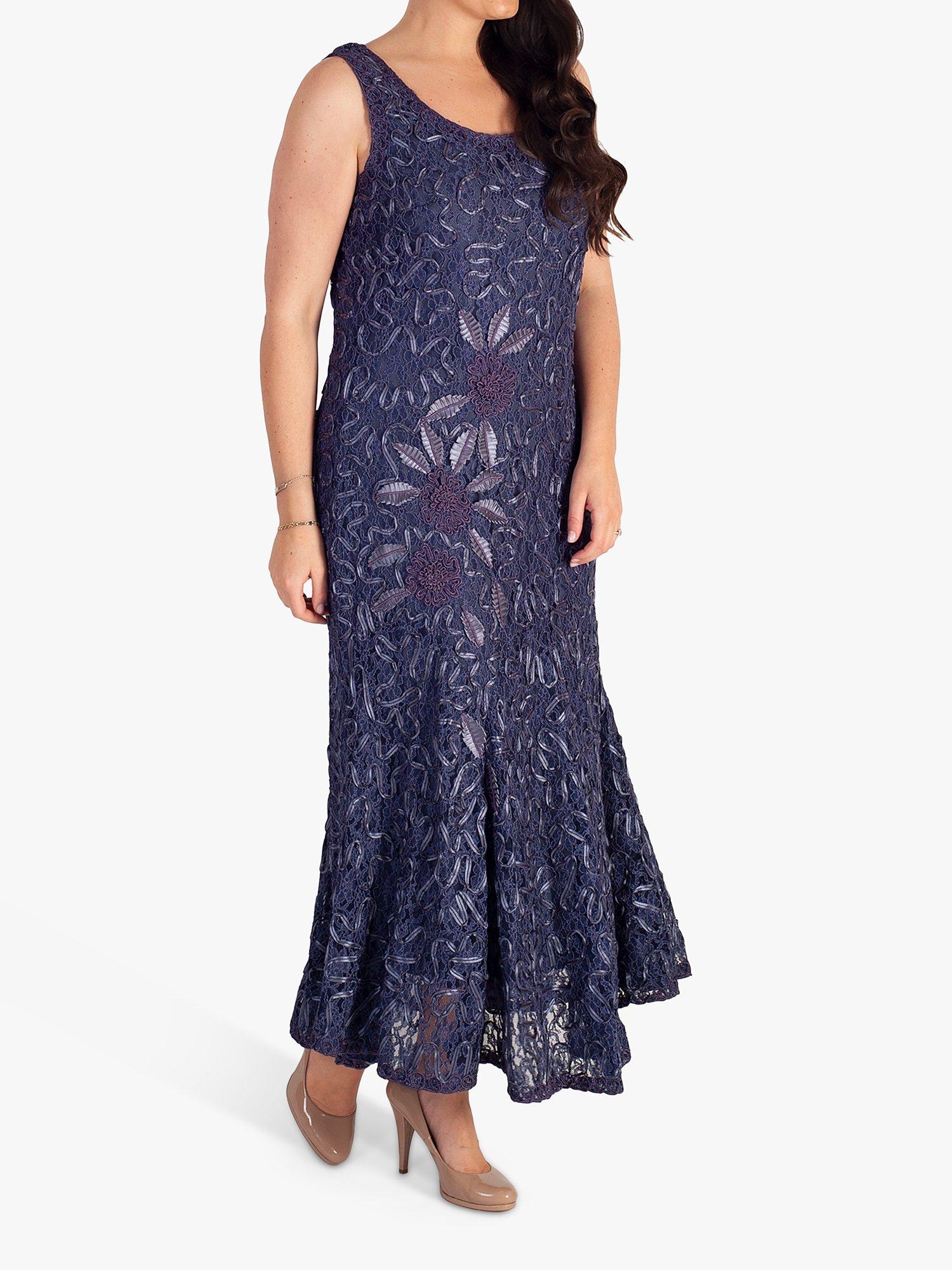 chesca Cornelli Floral Lace Maxi Dress, Hyacinth, 12