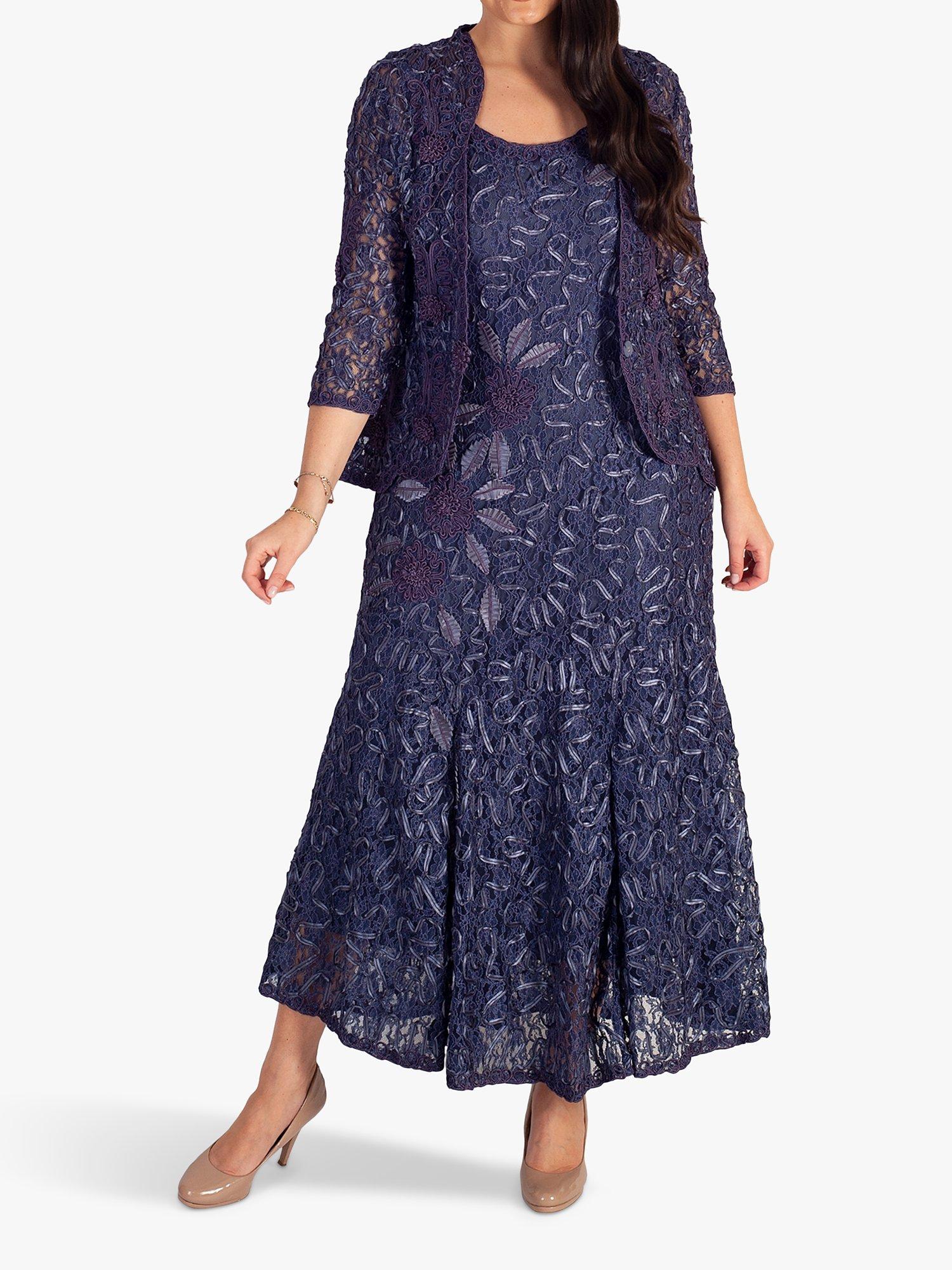 chesca Cornelli Floral Lace Maxi Dress, Hyacinth, 12