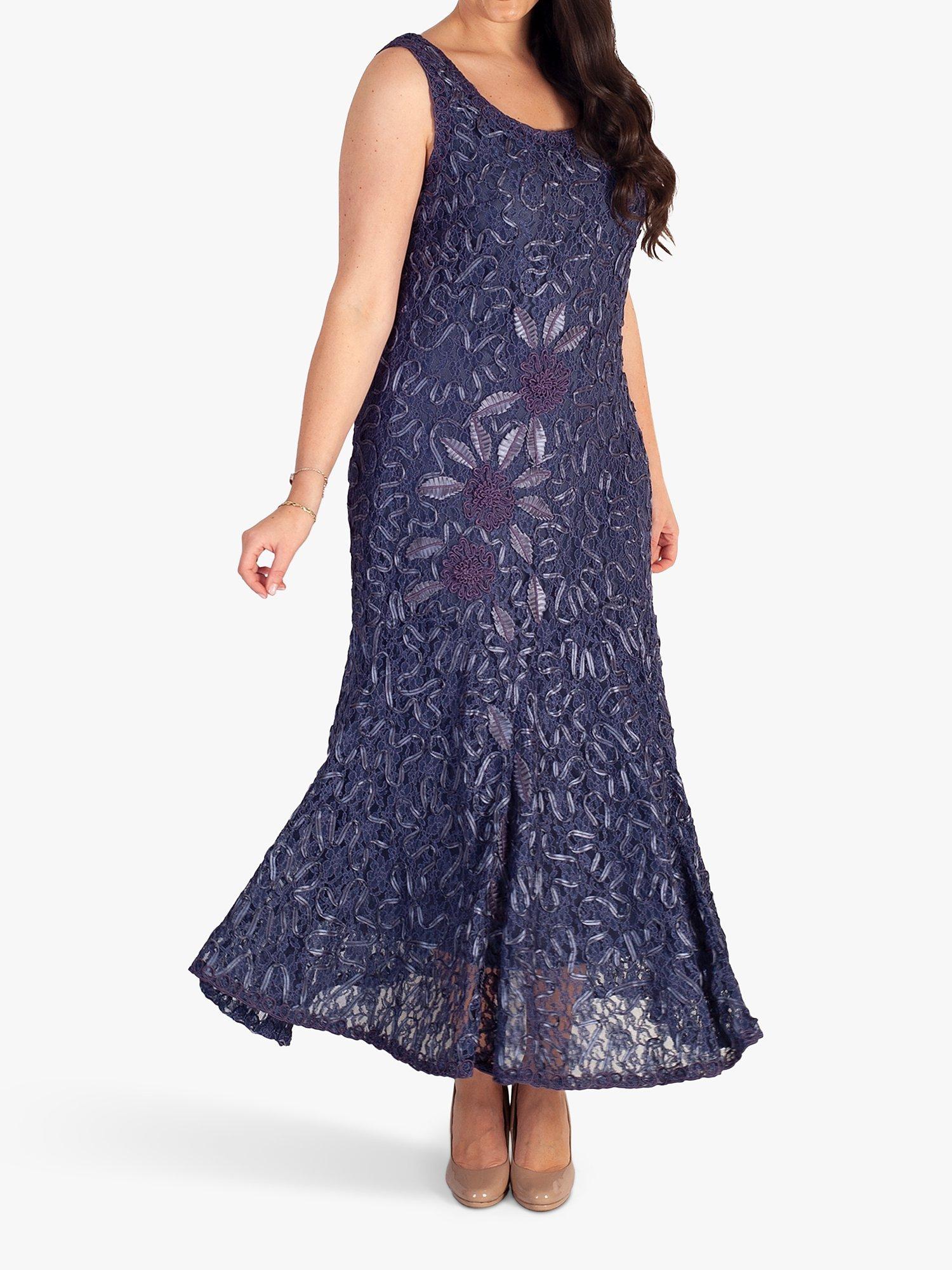 chesca Cornelli Floral Lace Maxi Dress, Hyacinth, 12