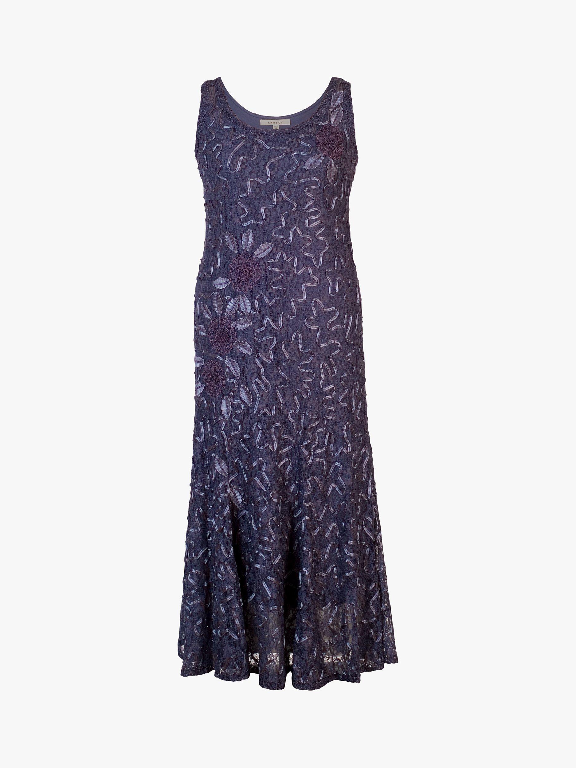 chesca Cornelli Floral Lace Maxi Dress, Hyacinth, 12