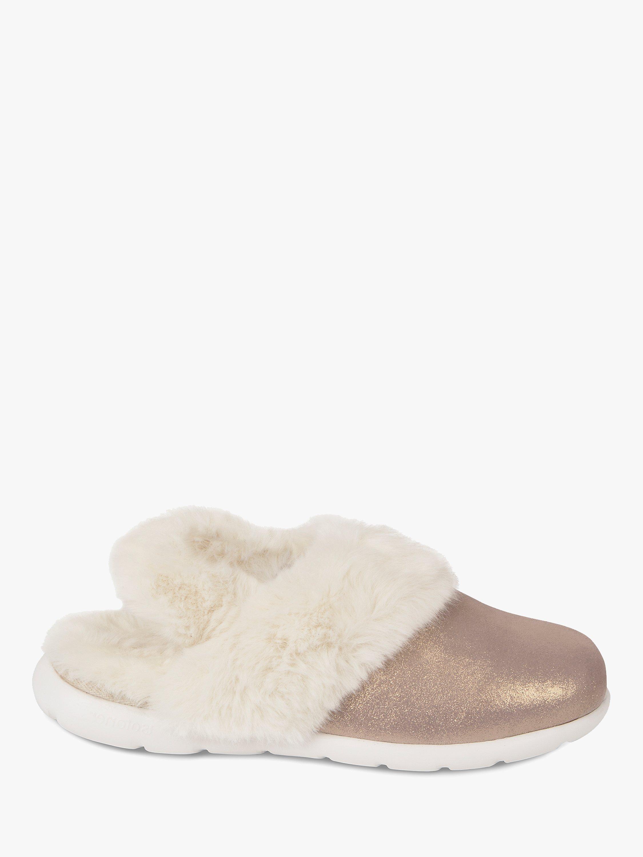 totes Iso-Flex Suede Slingback Mule Slippers, Pink Sparkle