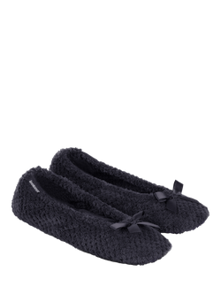 totes Terry Popcorn Ballet Slippers - view 2, Black