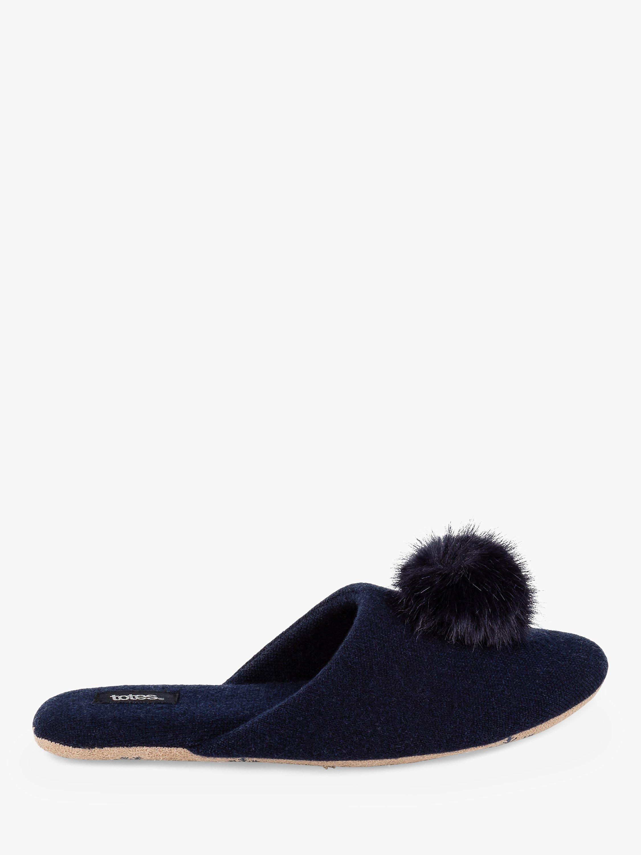 totes Cashmere Blend Mule Slippers, Navy