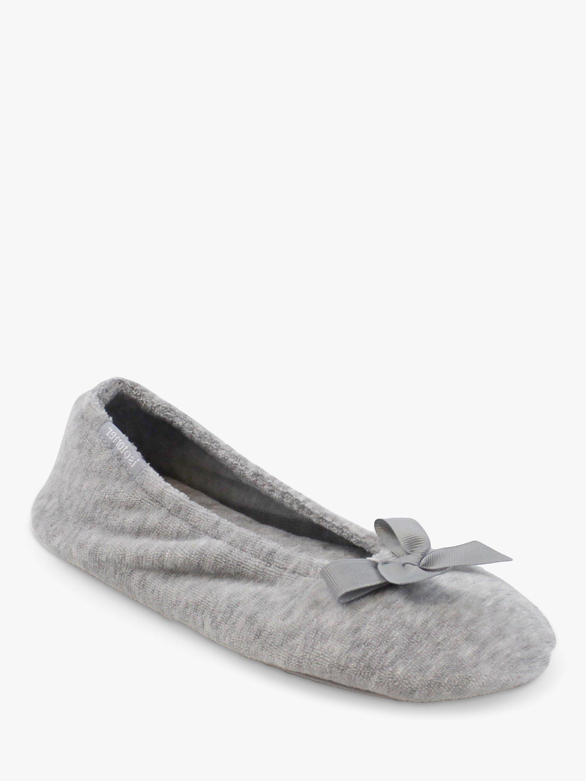 Product image 2 of 6, which shows totes Terry Ballerina Slippers, Grey, S