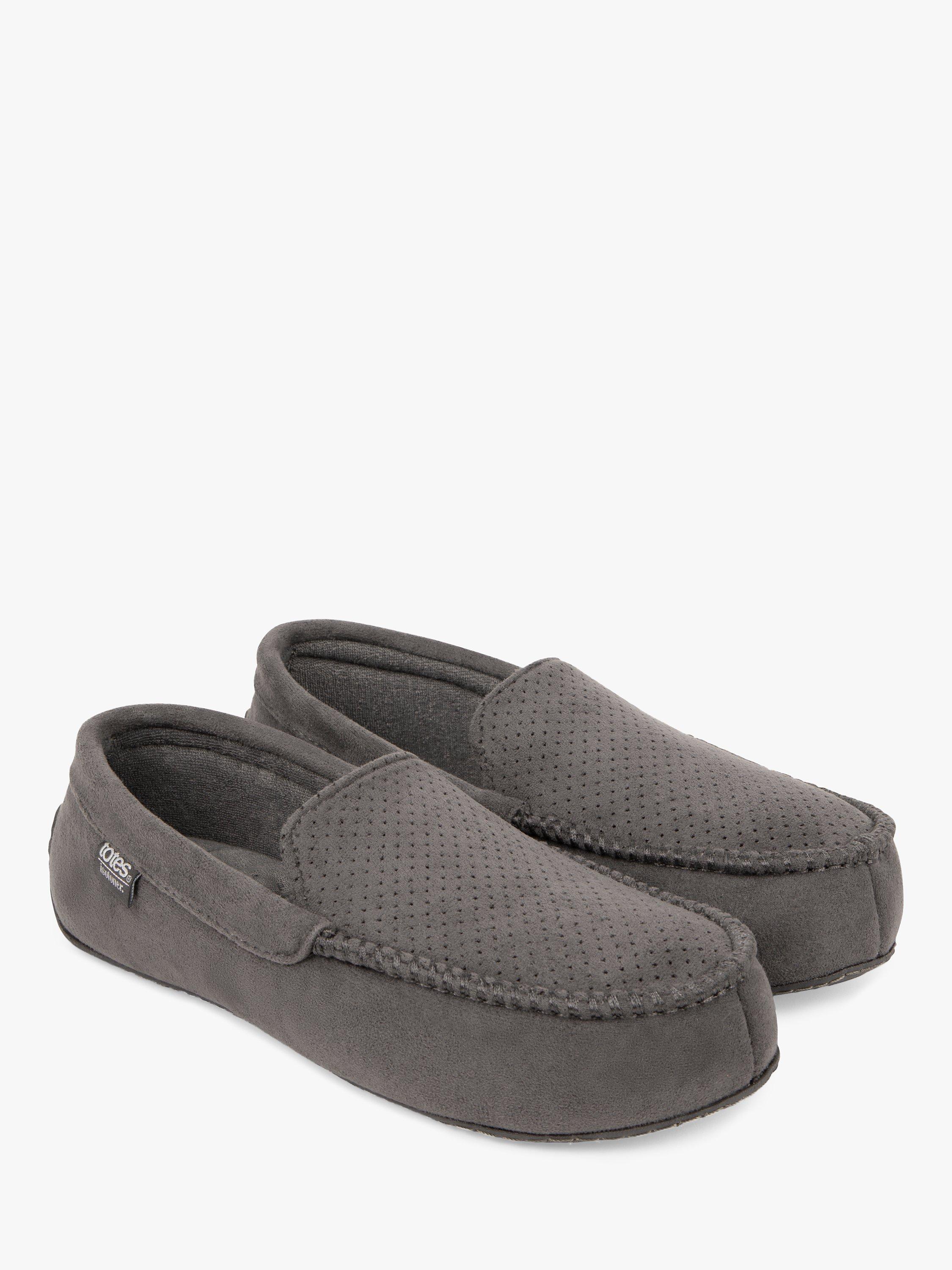 Product image 5 of 6, which shows totes Airtex Suedette Moccasin Slippers, Grey, 8