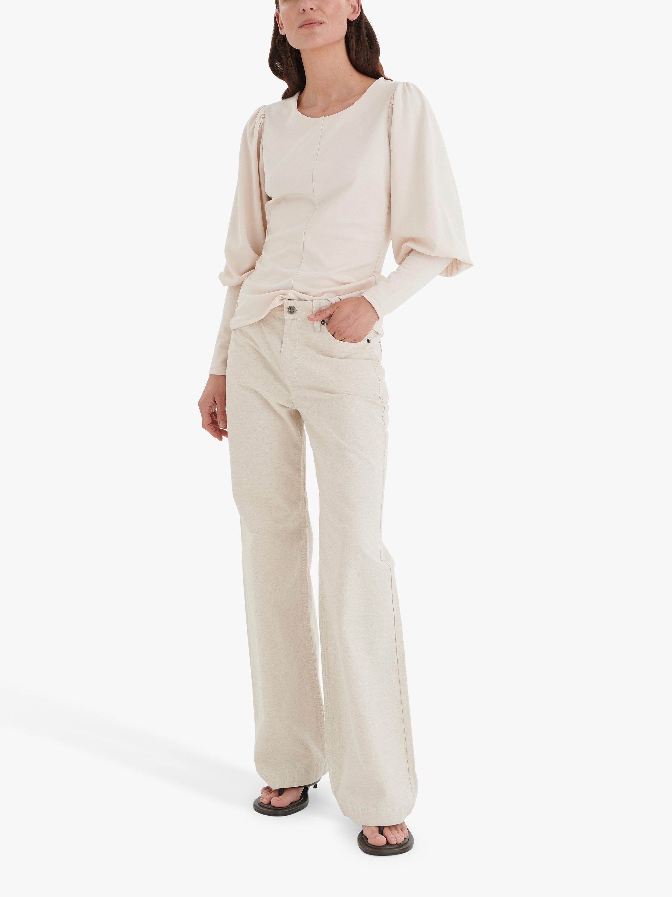 InWear Veer Balloon Sleeve Fitted Blouse, Porcelain
