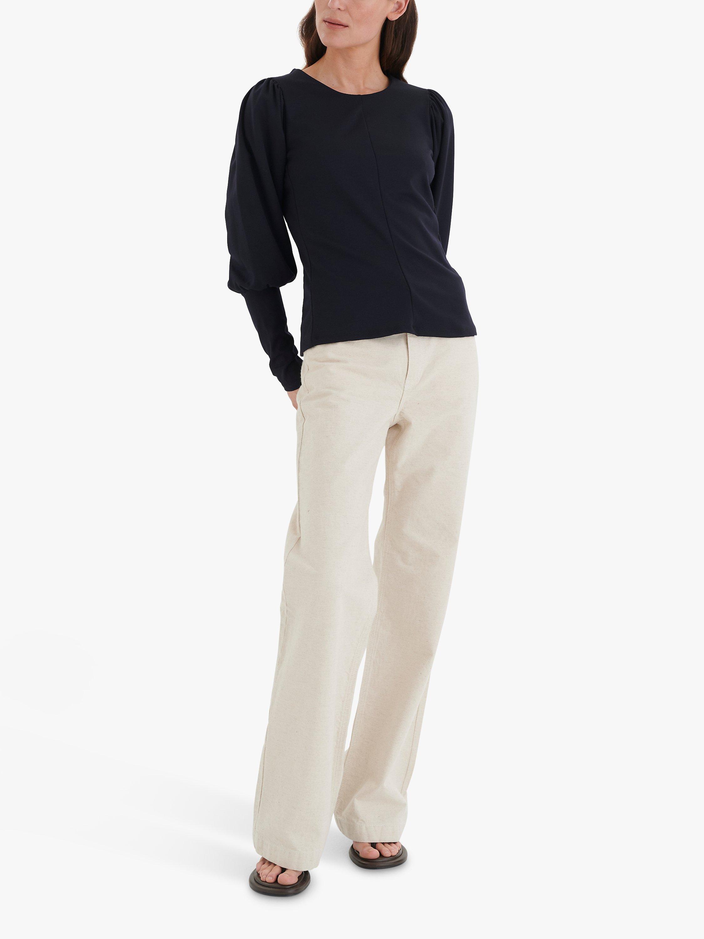 InWear Veer Balloon Sleeve Fitted Blouse, Marine Blue 