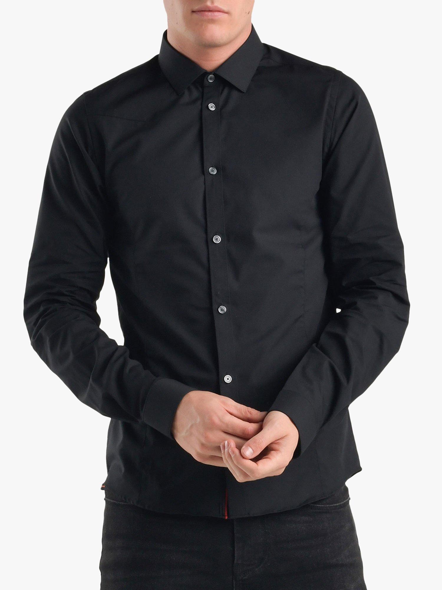 Product image 1 of 7, which shows LUKE 1977 Butchers Pencil Shirt, Black, XS