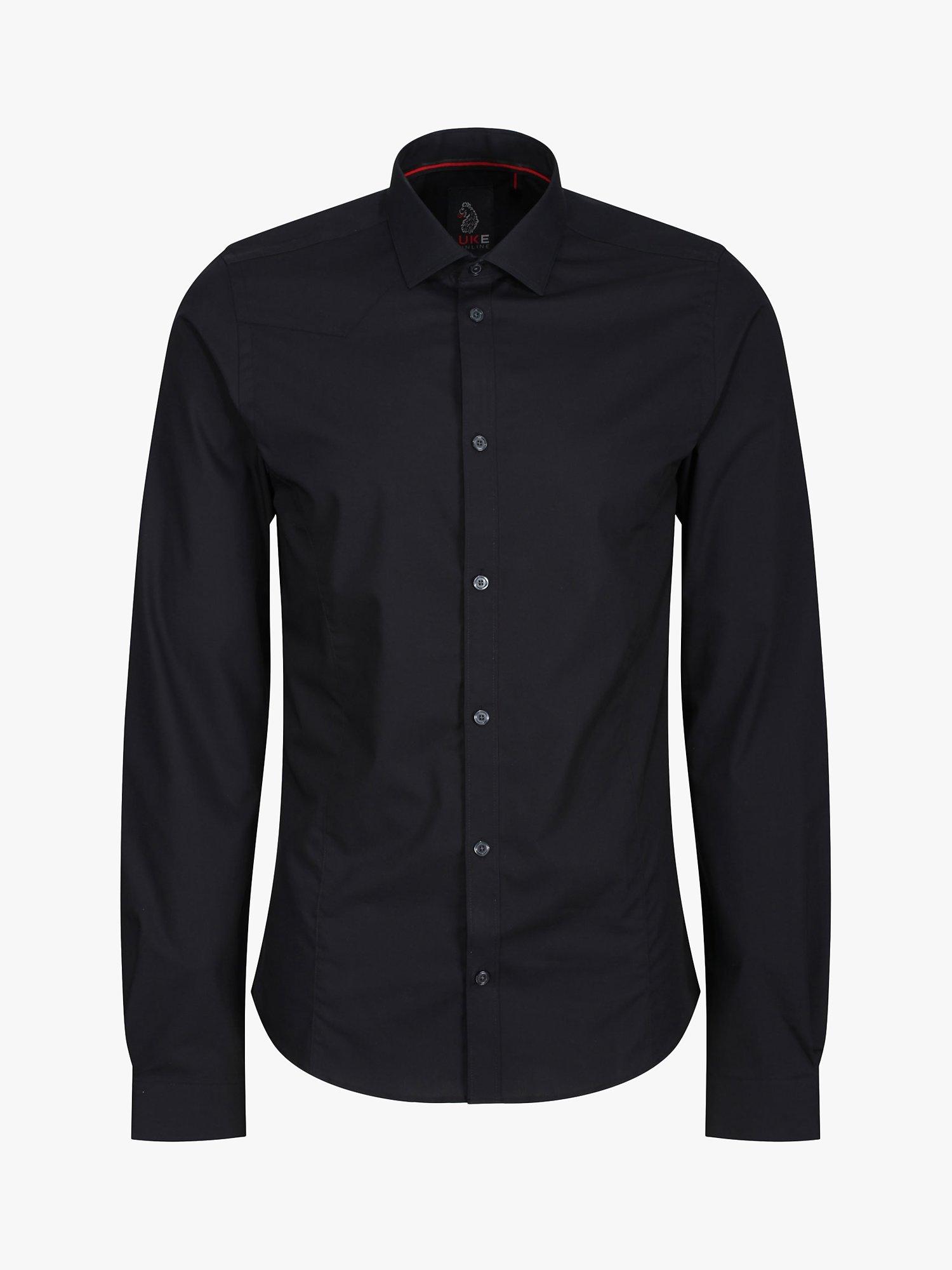 Product image 4 of 7, which shows LUKE 1977 Butchers Pencil Shirt, Black, XS