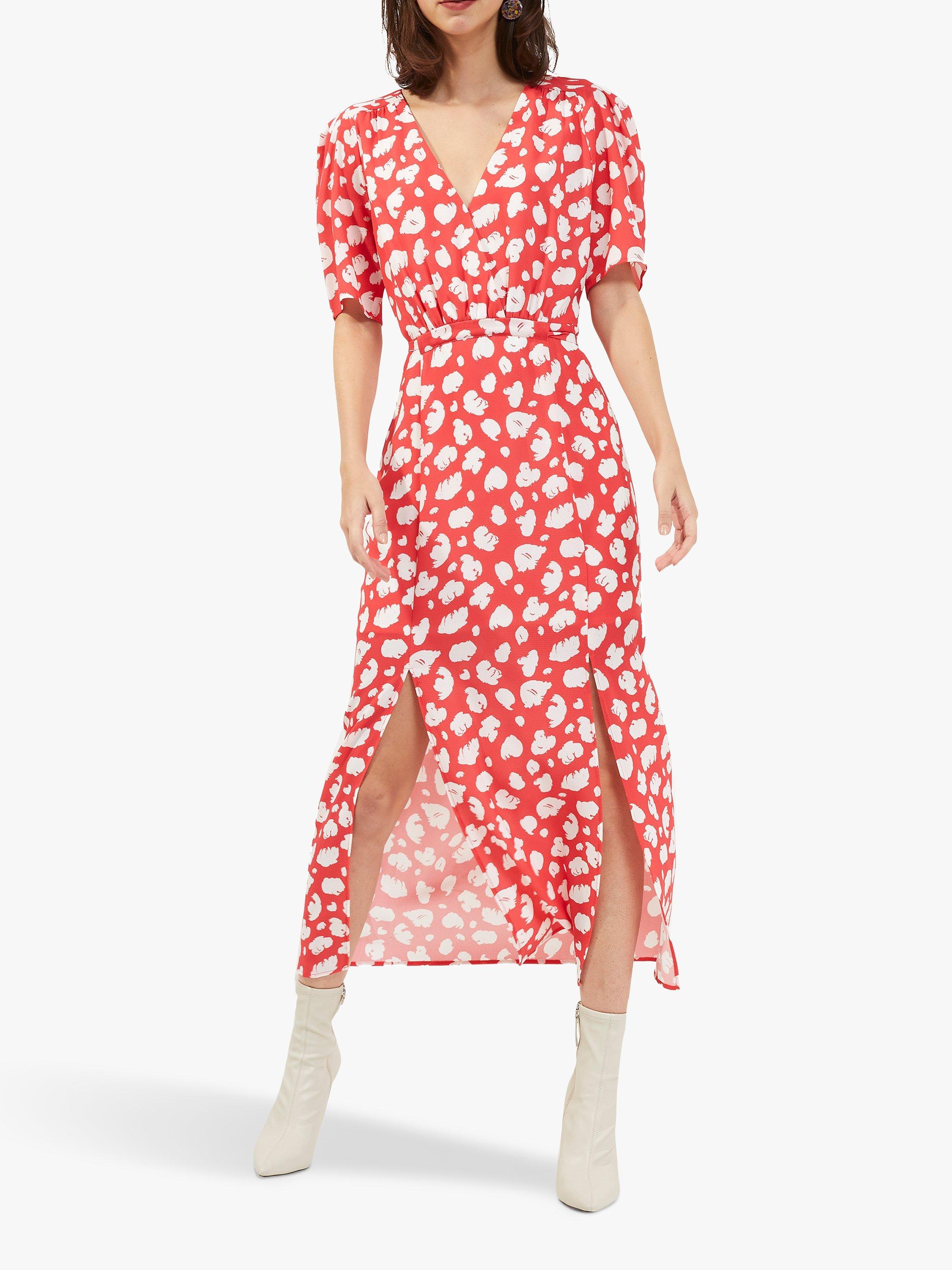 French Connection Aimee Verona Midi Dress, Hibiscus/Summer White