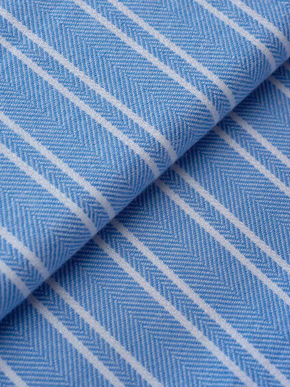Product image 5 of 5, which shows British Boxers Westwood Stripe Brushed Cotton Nightshirt, Blue/White, XS