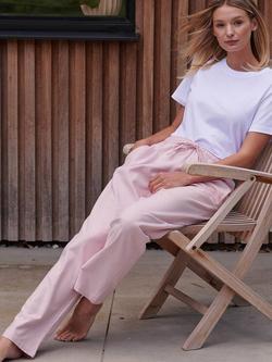 British Boxers Herringbone Brushed Cotton Pyjama Trousers - view 2, Powder Pink