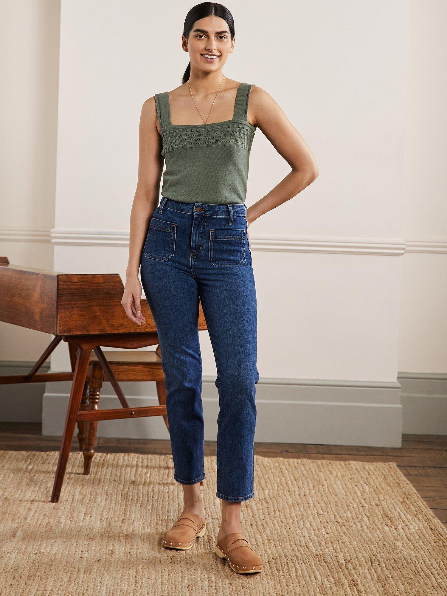 Boden Patch Pocket Jeans, Mid Vintage