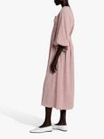 o.p.t Santana Puff Sleeve Check Print Midi Dress, Pink