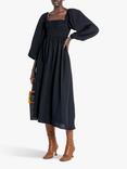 o.p.t Santana Puff Sleeve Midi Dress, Black