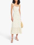 o.p.t Toile de Jouy Floral Print Sleeveless Midi Dress, White