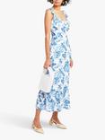 o.p.t Toile de Jouy Floral Print Sleeveless Midi Dress, Blue