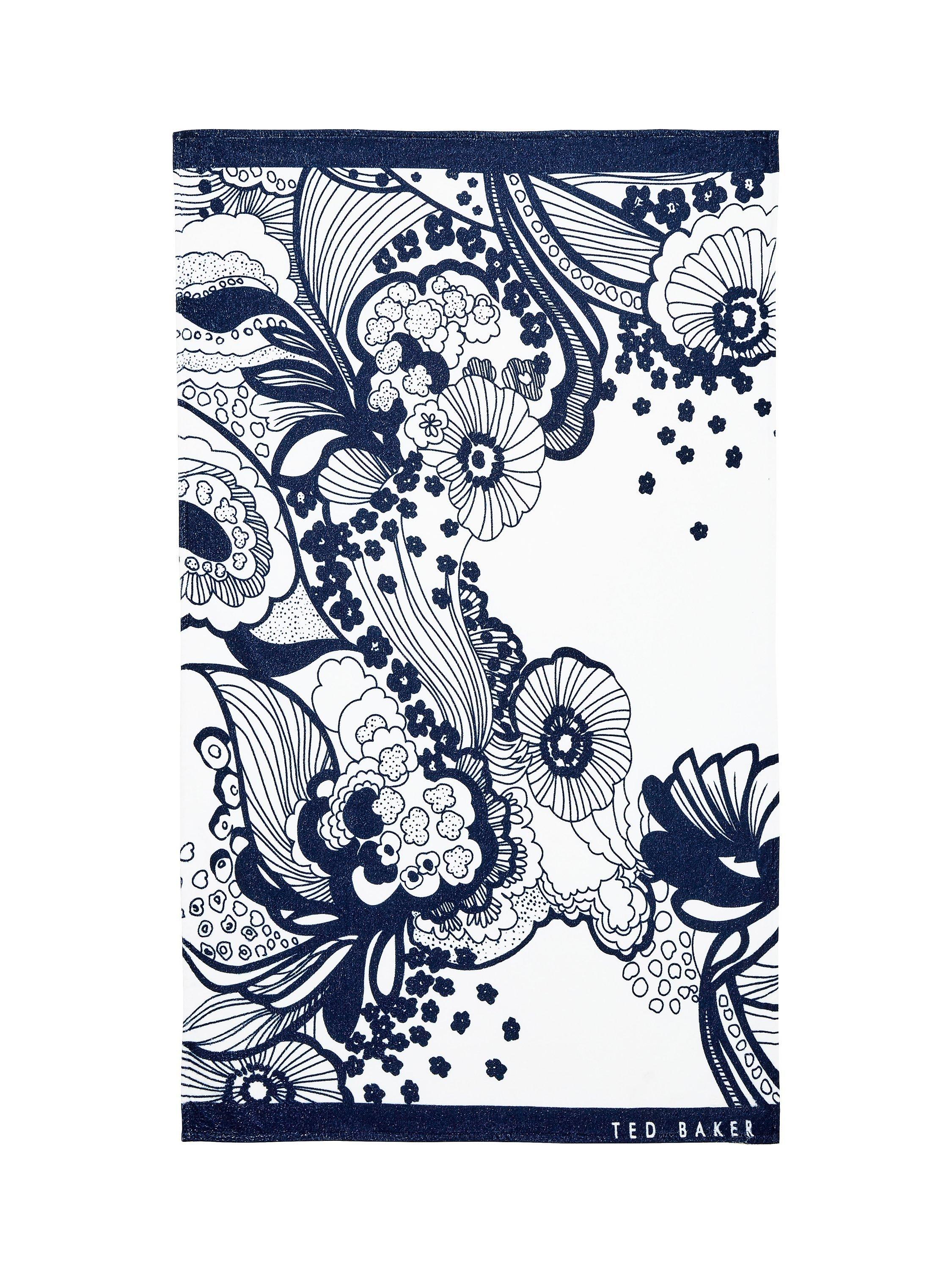 Ted Baker Retro Swirl Beach Towel, Navy