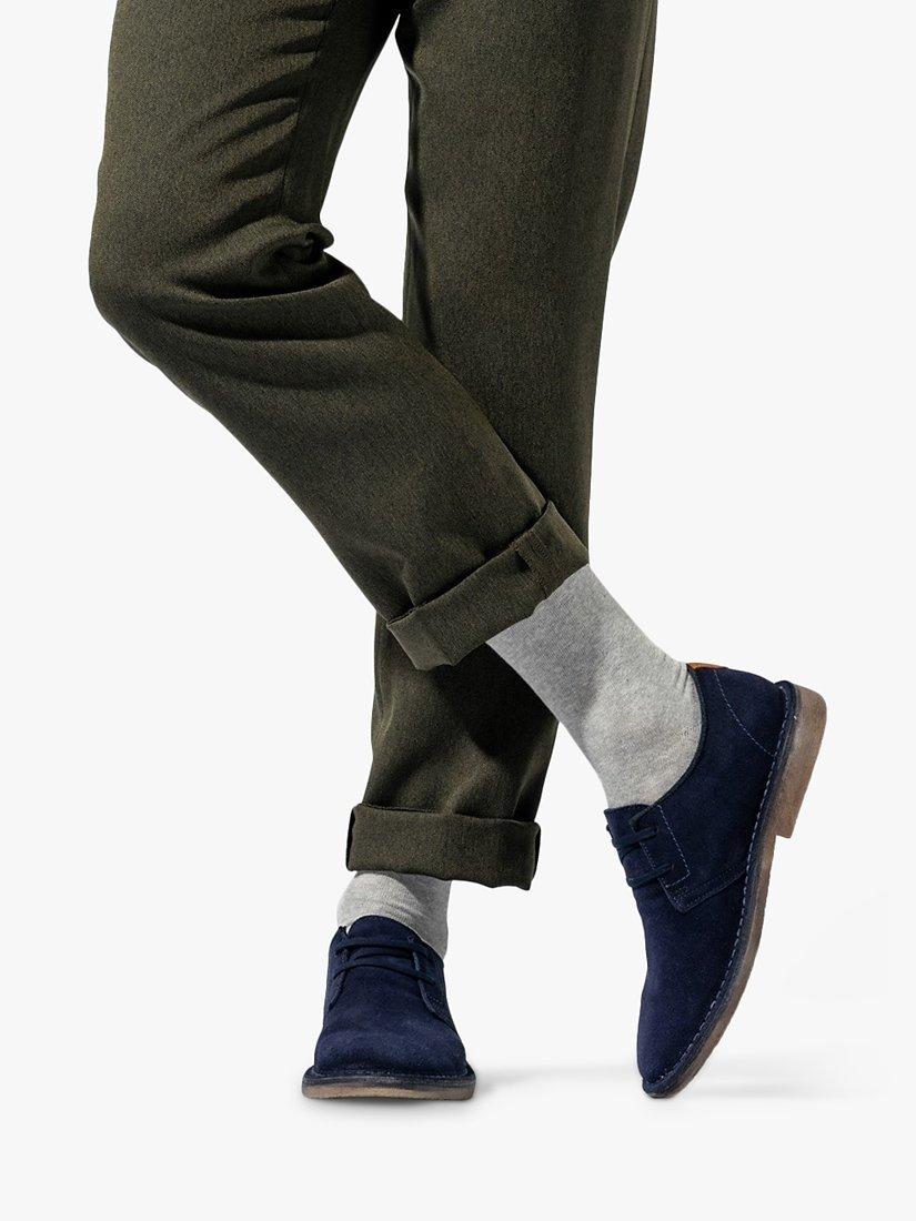 Product image 5 of 5, which shows Hush Puppies Scout Suede Lace Up Shoes, Navy, 6